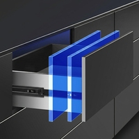 Glissière de clavier rétractable CAIXING au design moderne, glissière de tiroir silencieuse à trois sections épaissie, glissière de tiroir de cuisine à amortissement