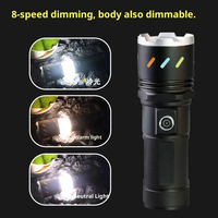 Linterna Recargable Multifuncional con Zoom Telescópico, Modos de Luz Ajustables, Luz Lateral, Carga Rápida USB