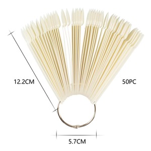 1 Ensemble de faux ongles transparents, noirs, naturels, pour présentation d'art ongulaire, style éventail ovale, présentoir de vernis à ongles, outils de pratique de manucure - Product Image 5