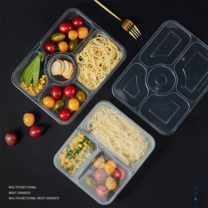 Restaurant School Adult Children Disposable Plastic PP 3 Compartment Fast Food Storage Containers Lunch Bento Packaging Box