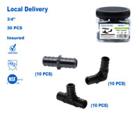 Kit de raccords de plomberie KING SMART 3/4'' F2159 PEX B, raccord en T, coude, couplage, NSF UPC pour eau chaude et froide (Livraison gratuite aux États-Unis et au Canada)