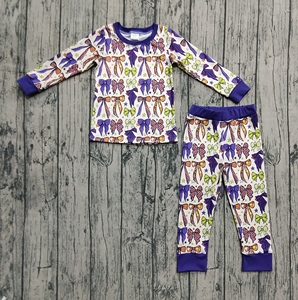 RTS Halloween Coquette <b>Bows</b> New Designs Purple Cute Little Girls Pajamas Sleepwear 2 Piece Outfits Print Boutique <b>Baby</b> Clothes - Product Image 3