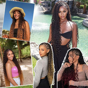 Extensiones <span class=keywords><strong>de</strong></span> <span class=keywords><strong>Cabello</strong></span> Afro Estilo Trenzado, Rizado, para Mujer, <span class=keywords><strong>de</strong></span> Fabricante <span class=keywords><strong>de</strong></span> Moda - Product Image 4