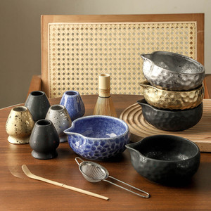 Juego de Matcha Zen Asiático de 4 Piezas al por Mayor: Batidor de Bambú, Cuchara de Té, Tazón de Cerámica con Boquilla y Soporte <span class=keywords><strong>para</strong></span> Chasen <span class=keywords><strong>para</strong></span> Uso en Cocina - Product Image 2