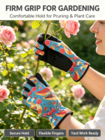Sarung Tangan Wanita Motif Bunga Burung untuk Kebun, Lembut, Tahan Lama, Anti Gores, untuk Pekerjaan Luar Ruangan di Halaman