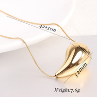 XL23433 kalung Stainless Steel Titanium tetes air klasik kalung choker rantai ular tahan air berlapis emas