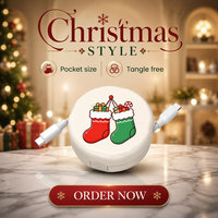 Boîte de rangement pour câbles de charge avec impression UV, design tendance et portable, produit promotionnel pour le bureau, cadeau de Noël