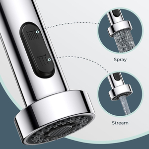 <span class=keywords><strong>Robinet</strong></span> de cuisine Tieba noir mat avec douchette extractible, arc haut, en acier inoxydable, mitigeur monocommande pour évier de cuisine avec fonction pré-évier - Product Image 3