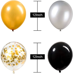 Bannière de joyeux anniversaire, ballons avec nombres, noir et or, 1 pièce, décoration pour fête, pour anniversaire - Product Image 4