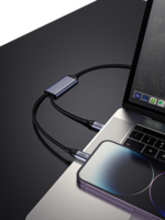 Câble double face 2-en-1 à chargement rapide 5A Type C PD100W Chargeur USB Câble de données tressé en nylon pour téléphone Caméra Double pour ordinateur