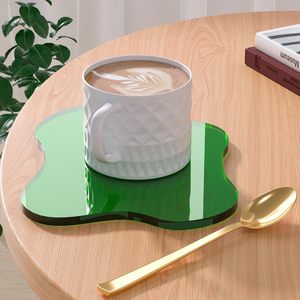 Posavasos de Acrílico con Forma Irregular Personalizada, Color Rojo Rosa, para Café, Té, Bebidas, Decoración de Mesa, Exhibición de Vino, Venta al Por Mayor de Fábrica - Product Image 3