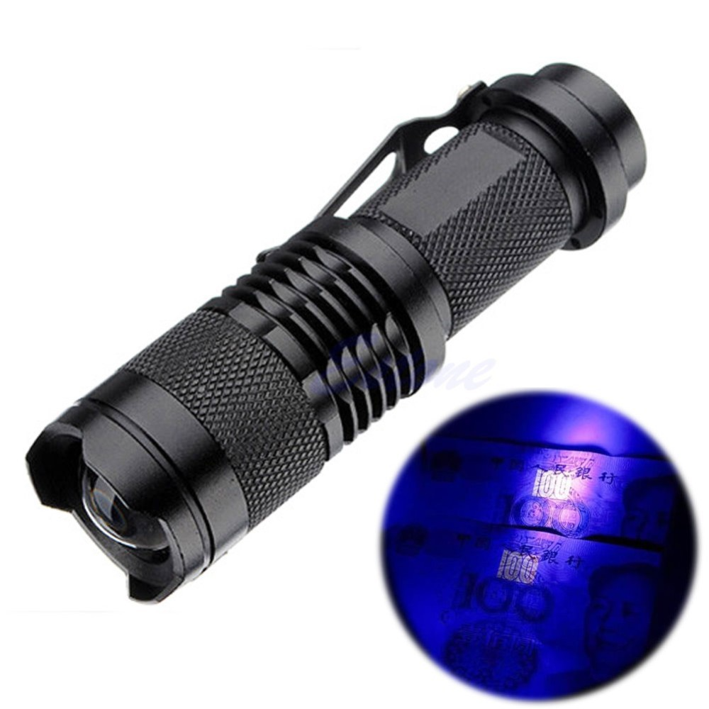 Xách tay mini kích thước cực tím Detector 365nm Đèn pin penclip thiết kế AA/14500 pin Zoomable UV Torch ánh sáng cho phát hiện