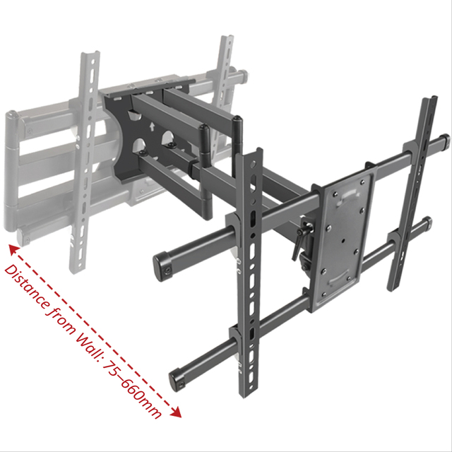 DY808s Save Space Freely Adjustment VESA 600*400mm Long Arm Telescopic TV Wall Mount Bracket for 55-86 Inch