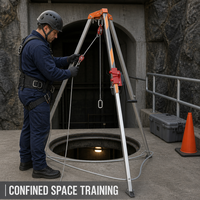 Trépied de sauvetage d'urgence pour pompiers, trépied anti-corrosion avec treuil manuel autobloquant pour la sauvetage dans les puits, les tunnels et les espaces confinés
