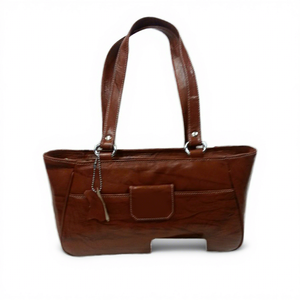 Bolso Bandolera de Cuero Vacuno de Gran Capacidad para Mujer, Casual, Color Marrón Natural, Ligero, Ecológico, con Cierre de Cremallera, Impermeable, 3L+ - Product Image 6