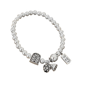 S925 Sterling <b>Silver</b> <b>Beaded</b> Bracelet With Lotus Seed Charm Ethnic Style Women's Jewelry Everyday Wear - Product Image 5