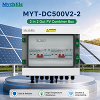 Boîtier de Combinaison Photovoltaïque Solaire 2 Entrées 2 Sorties DC 500V 600V avec Fusible MCB SPD, Boîtier Étanche IP65