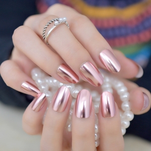 <span class=keywords><strong>Ongles</strong></span> pressés ronds, rose <span class=keywords><strong>clair</strong></span> métallisé, pour <span class=keywords><strong>ongles</strong></span> à coller, chic pour femmes, manucure de salon, 24 pièces - 12 tailles - Product Image 4