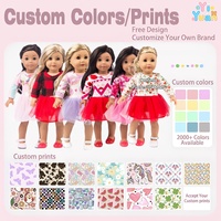 Tenue de Saint-Valentin pour poupée de marque privée, haut à manches longues en forme de cœur et jupe tutu en tulle rouge pour poupée de 18 pouces, vêtements pour poupée American Girl