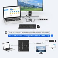 Commutateur bidirectionnel USB-C 120g pour équipement vidéo, résolution 8K 30Hz, 5K 60Hz, 4K 120Hz/60Hz pour utilisation audio, commutateur vidéo et données PD