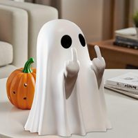Adornos de Fantasmas de Halloween para TV/Películas y Dibujos Animados, de Resina Pintada con Diseño de Corazón con Dedo Medio, Ecológicos, Lindos y de Gran Venta