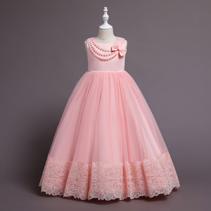 Bordado de perlas de la princesa de satén desfile de los niños vestido de baile de graduación vestidos de <span class=keywords><strong>primera</strong></span> comunión <span class=keywords><strong>para</strong></span> la boda - Product Image 1