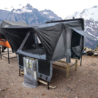 Tente de toit rigide en ABS à installation rapide et facile, étanche, ouverture latérale, coquille à clapet, 3-4 personnes, camping tout-terrain avec accessoire échelle