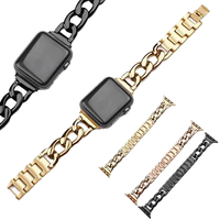 Bracelet en acier inoxydable pour femme, bracelet en métal élégant pour Apple Watch Series 10/9/8/7/SE/6/5/4/3/2/1
