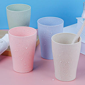 Gobelet rince-bouche en paille de blé, gobelet en plastique, usage domestique simple - Product Image 1