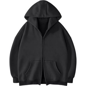Sudadera con capucha de forro polar para niñas, con cremallera, bolsillos, suave, holgada, de manga larga, corte regular, anti-bolitas, unisex, para niños - Product Image 6