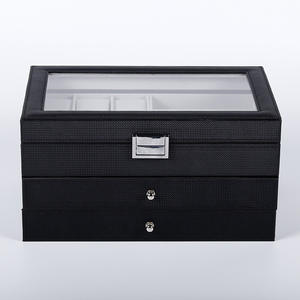 Большой роскошный переносной органайзер для ювелирных изделий с 3 ящиками, зеркальный квадратный футляр из МДФ для ювелирных изделий, Женский Дорожный Кожаный Ящик для хранения - Product Image 6