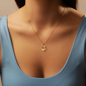 Collana di gioielli in acciaio inossidabile con <span class=keywords><strong>nome</strong></span> personalizzato girocollo <span class=keywords><strong>stella</strong></span> luna nuova collana con ciondolo da donna - Product Image 5