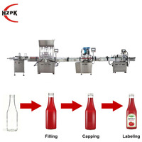 Ligne de production HZPK de machines automatiques de remplissage, de bouchage et d'étiquetage de liquides et de pâtes pour bouteilles en verre et en plastique, cosmétiques, sauces, eau, lait
