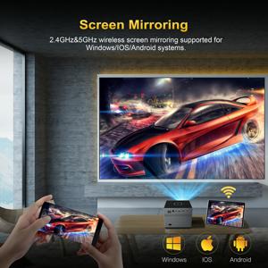 Projecteur portable Yinzam Xnano X3 Android 9, <span class=keywords><strong>mini</strong></span>-projecteur LED HD moins cher avec WiFi double bande BT5.0, projecteurs vidéo suspendus - Product Image 4