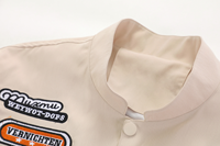 Blouson universitaire de baseball américain personnalisé pour femmes et hommes Blouson bombardier à la mode à ourlet détachable et à manches longues automne printemps
