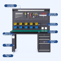 Banc de travail robuste CYDHeavy-Duty - Armoire à outils en acier avec tiroirs à roulettes, verrouillable, poste de travail durable pour usage industriel