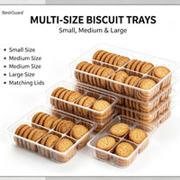 Plateau d'insertion pour biscuits en plastique PET transparent personnalisé, jetable, de qualité alimentaire, pour l'emballage de biscuits et pâtisseries en supermarché