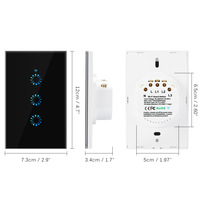 Interruptor Inteligente WiFi Estándar Estadounidense/Australiano de 1 a 4 Canales, Compatible con Tuya y EWeLink, Control Remoto Táctil con Voz Alexa