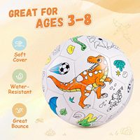 Innotoys Ballon de football dinosaure à colorier soi-même - Kit d'art et d'artisanat DIY personnalisé avec marqueurs pour garçons et filles de 3 à 8 ans