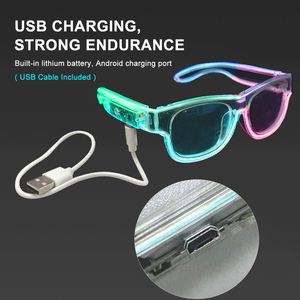 แว่นตาเรืองแสง EL แบบ USB สำหรับงานปาร์ตี้ ฮาโลวีน คริสต์มาส ปีใหม่ งานแต่งงาน งานเทศกาลดนตรี ราคาโรงงานขายส่ง - Product Image 5