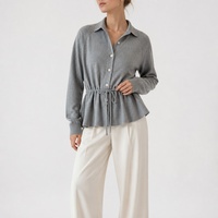 Cardigan en laine 100 % GOTS BSCI à revers ceinturé, tricot de créateur décontracté et tendance, style chic français, doux et chaud – Meilleures ventes