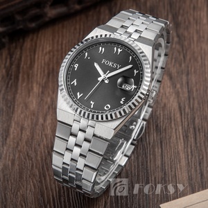 Relojes de Cuarzo Foksy al por Mayor, Nuevas Tendencias, Logotipo Personalizado, Movimiento Japonés, 40 mm, Números Arábigos, para Hombre, de Lujo - Product Image 3