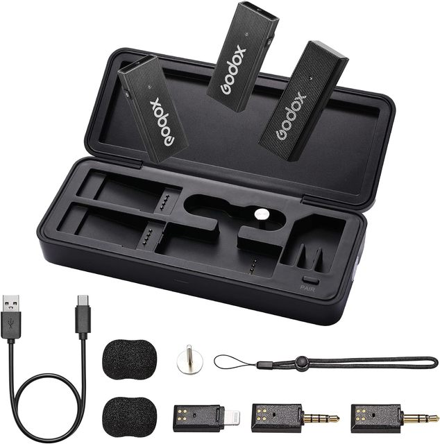 GODOX Movelink Mini LT Kit Wireless Microphone System, 2.4GHz for IPhone, Camera, Vlogger, Youtuber, Interviewer