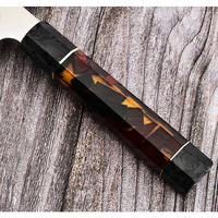 Couteau de chef en acier Damas de 7,9 pouces avec manche en résine luminescente, style japonais, couteaux de cuisine