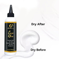 Vente en gros, étiquette personnalisée, colle à dentelle glamour transparente à tenue extrême 4oz pour extensions de cheveux avec remise favorable