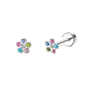 Boucle d'oreille à visser en acier inoxydable anti-ternissement pour hélix, tragus, cartilage, avec dos plat et micro-zircon cubique, bijoux de piercing d'oreille ODM - Product Image 3