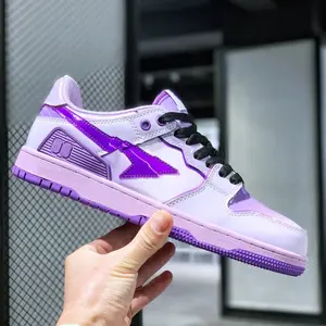 Artículos de Venta Caliente 2026, Zapatos Retro de Diseñador Bapeeess de Alta Calidad, Zapatos Deportivos Casuales Morados Transpirables de Cuero PU Patentado - Product Image 3