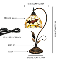 Lampe de table créative d'Halloween, chauves-souris noires, lampe de chevet en verre teinté, style Tiffany, feuilles métalliques, lampe de bureau pour la maison, le bureau, le bar