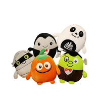 Peluche Monstre d'Halloween : Citrouille, Momie, Vampire, Frankenstein, Fantôme, Squelette – Jouet en Peluche Mignon de Dessin Animé Horreur pour Halloween