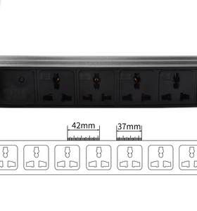 Regleta de alimentación AU US EU UK Israel Plug 1U PDU Gabinete de red Rack Universal Aleación de aluminio Módulo de protección contra rayos <span class=keywords><strong>Socket</strong></span> - Product Image 5